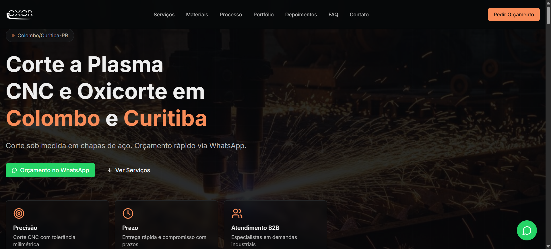 Preview do projeto Oxor Cortes Industria Metalurgica LTDA